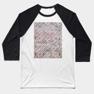 Vintage Mediterranean tiles pattern pink and grey Baseball T-Shirt